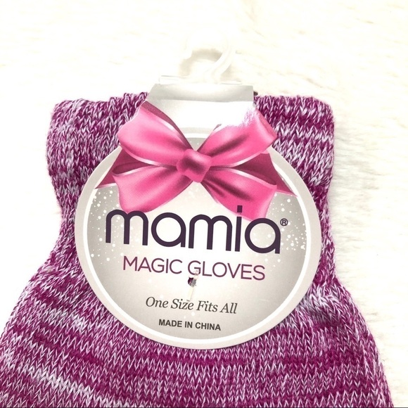 ⭐️ 5 for $25 Marled Pattern Knit MAMIA Ladies Poly Magic Gloves - Picture 2 of 7